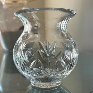 Waterford Crystal Bulbous Vase w/tulip design Vintage